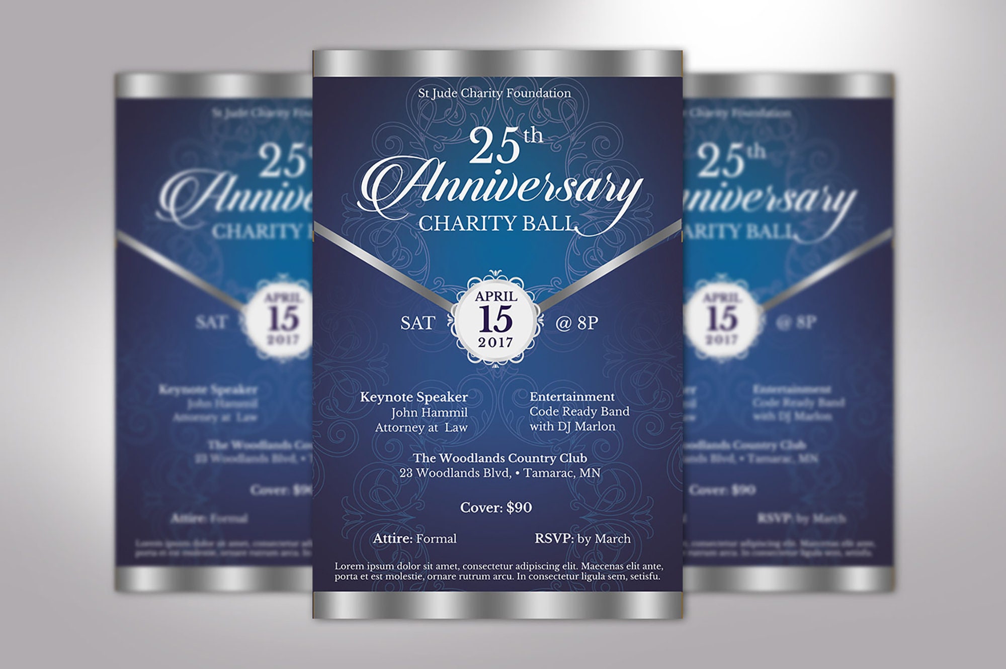 Blue Silver Anniversary Gala Flyer Template: Church Event Invite (digital  Download) - Etsy, image size:2000x1331