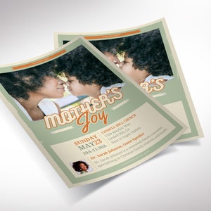Mothers Joy Flyer Template for Canva Retro Church Invitation, Women's Day Brunch, Womens Fellowship 4 Sizes zdjęcie 7