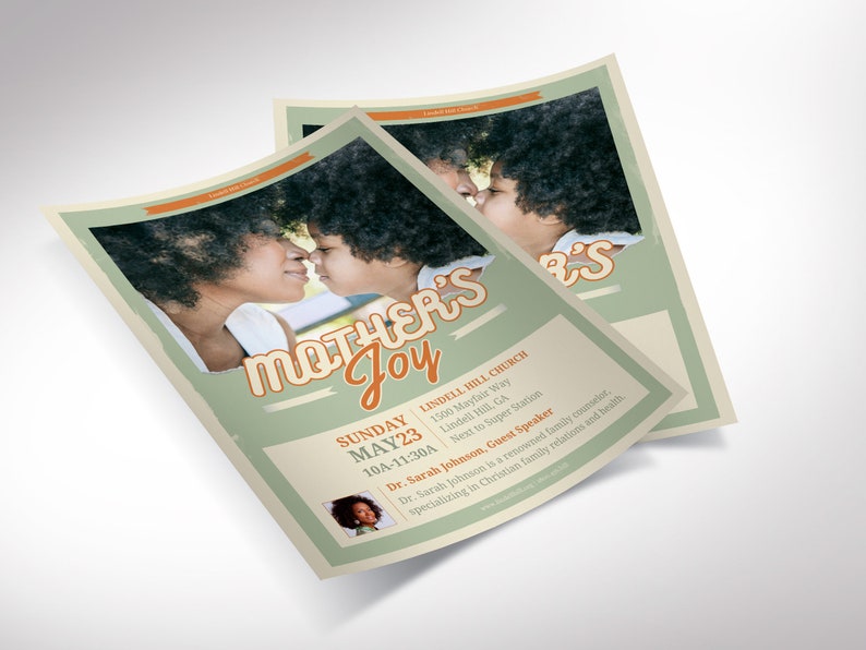 Mothers Joy Flyer Template for Canva Retro Church Invitation, Women's Day Brunch, Womens Fellowship 4 Sizes image 7