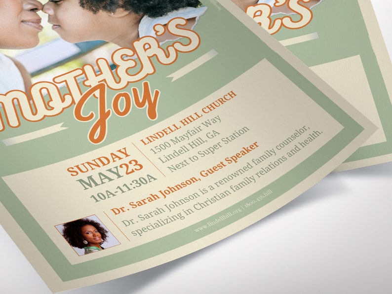 Mothers Joy Flyer Template for Canva Retro Church Invitation, Women's Day Brunch, Womens Fellowship 4 Sizes image 9