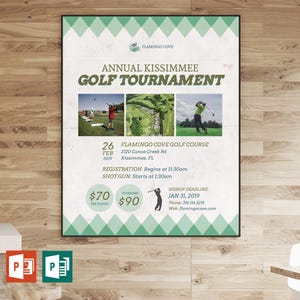 Retro Golf Tournament Poster Template: Charity Event (22x28 inches) (Digital Download)