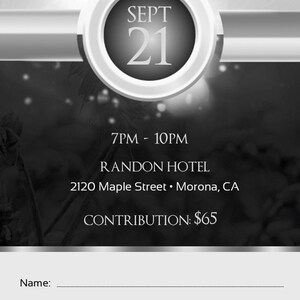 Black Silver Clergy Banquet Ticket Template Word Template, Publisher, Church Anniversary, Pastor Appreciation 3x7 in image 9