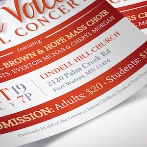 Gold and Red Gospel Concert Flyer Template, Canva Template, Church Invitation, Church Flyer, Worship Event, 3 Sizes image 9