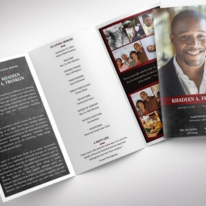 Red Rock Legal Trifold Funeral Program Template, Word Template, Publisher, Celebration of Life, Memorial Service, 14x8.5 in image 3