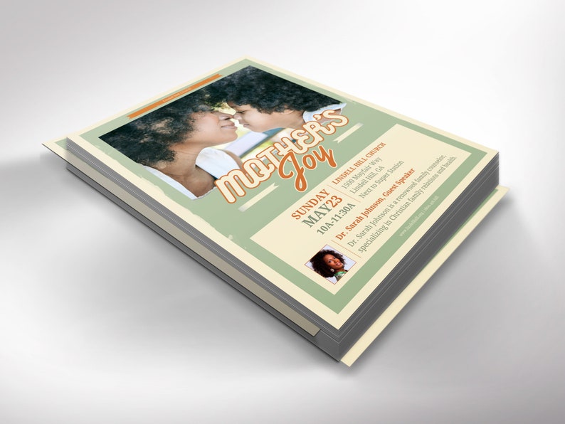 Mothers Joy Flyer Template for Canva Retro Church Invitation, Women's Day Brunch, Womens Fellowship 4 Sizes image 6