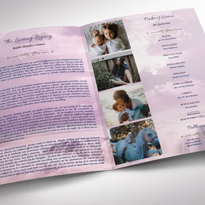 Purple Forever Funeral Program Large Template for Word Publisher V2 4 Pages 11x17 inches image 3