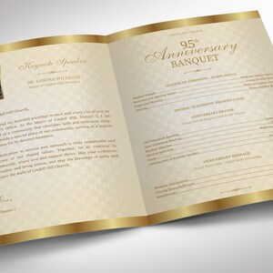 Diamond Church Anniversary Program Template | Canva: Beige & Gold 8 ...
