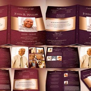 Dignity Funeral Program Template Word Template, Publisher Bundle Celebration of Life 8 Pages 5.5x8.5 inches image 8