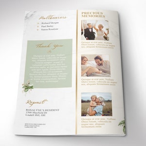 Tropica Funeral Program Template Word Template, Publisher Celebration of Life 8 Pages Bifold to 5.5x8.5 inches image 6