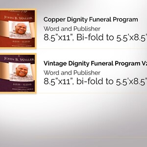 Dignity Funeral Program Template Word Template, Publisher Bundle Celebration of Life 8 Pages 5.5x8.5 inches image 3