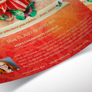 Red and Green Mothers Day Flyer Template for Canva, Event Invitation, Banquet Flyer, Church Invitation, 2 Sizes image 7