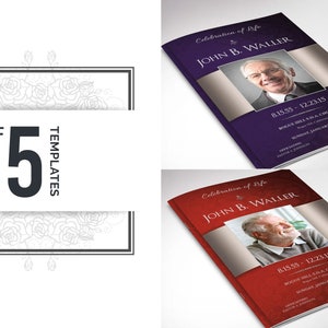 Dignity Funeral Program Template Word Template, Publisher Bundle Celebration of Life 8 Pages 5.5x8.5 inches image 4