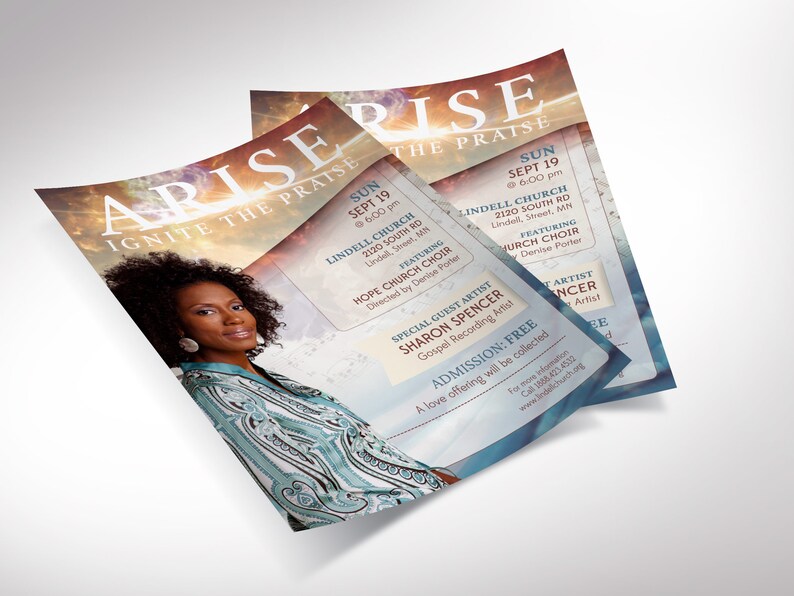 Arise Church Concert Flyer Template, Canva Template, Church Invitation, Worship Concert, Easter Events, 4 Size image 6