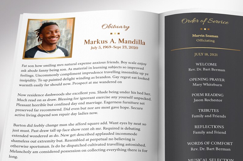 Kings Funeral Program Template for Templett Celebration of Etsy