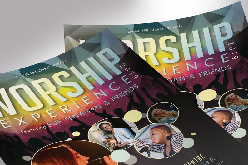 Worship Concert Flyer Template Word Template, Publisher Church Invitation, Fundraiser Event 4 Background 4x6 in image 6