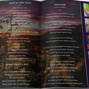 Vineyard Funeral Program Template Word Template, Publisher Celebration of Life 8 Pages Bifold to 5.5x8.5 inches 画像 8