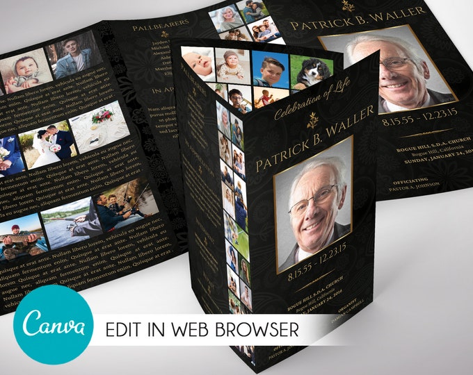Trifold Funeral Programs