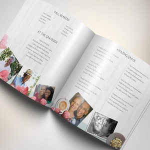 Magnolia Square Funeral Program Template for Word and Publisher 8 Pages Bi-fold to 8x8 inches image 5