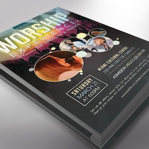 Worship Concert Flyer Template Word Template, Publisher Church Invitation, Fundraiser Event 4 Background 4x6 in image 4