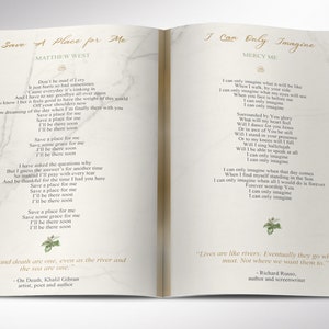 Tropica Funeral Program Template Word Template, Publisher Celebration of Life 8 Pages Bifold to 5.5x8.5 inches image 4