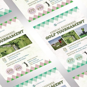 Retro Golf Tournament Poster Template for PowerPoint and Publisher Print Size 22x28 inches image 7