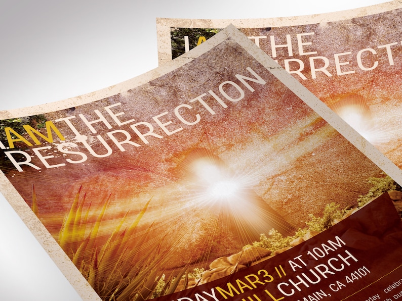 Resurrection Church Flyer Template, Canva Template, Easter Sunday, Church Invitation, Worship Service 2 Sizes image 8