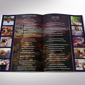Vineyard Funeral Program Template Word Template, Publisher Celebration of Life 8 Pages Bifold to 5.5x8.5 inches image 4