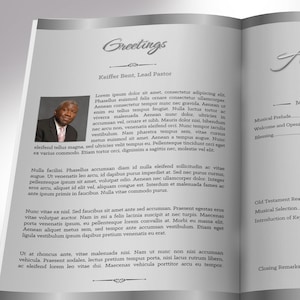 Silver Black Church Anniversary Program Template Pastor Appreciation, Banquet Program 4 Pages 5.5x8.5 inches image 7