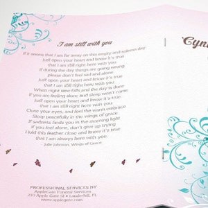 Teal Pink Funeral Program Template, Word Template, Publisher, Butterfly Celebration of Life, Obituary, 4 Pages, 5.5x8.5 in image 10