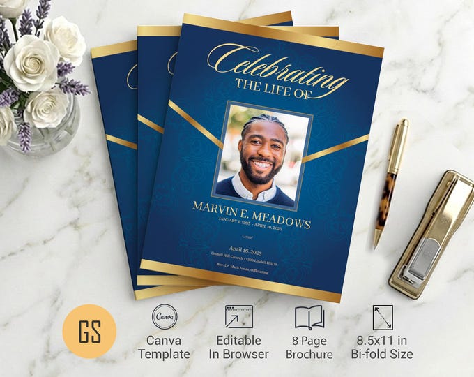 8 Page Funeral Programs
