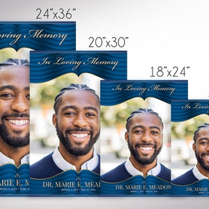 Funeral Photo Collage Poster Template Set Canva Loving Blue Memorial ...
