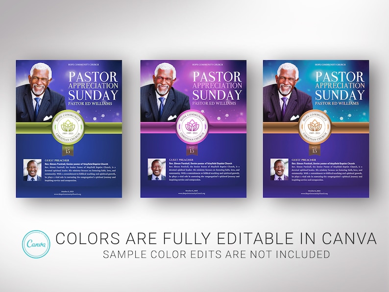 Pastor Appreciation Program Template: Green & Gold Church Event (canva ...