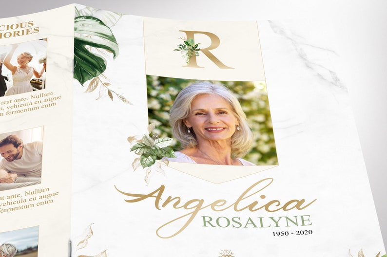 Tropica Funeral Program Template Word Template, Publisher Celebration of Life 8 Pages Bifold to 5.5x8.5 inches image 7