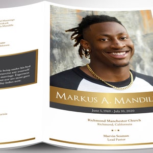 Kings Funeral Program Template Word Template, Publisher Celebration of Life 4 Pages Bifold to 5.5x8.5 inches image 5