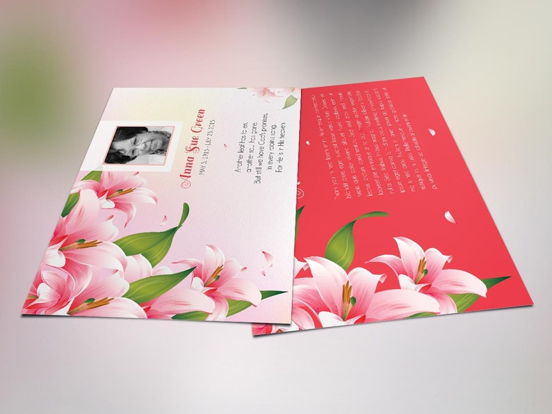 Petals Funeral Stationery Template Bundle for Word and Publisher Set is designed to complement the Petals Funeral Program Template. Geared for memorial or funeral services, the stationery set includes a Bookmark, Prayer Card, and Thank You card.