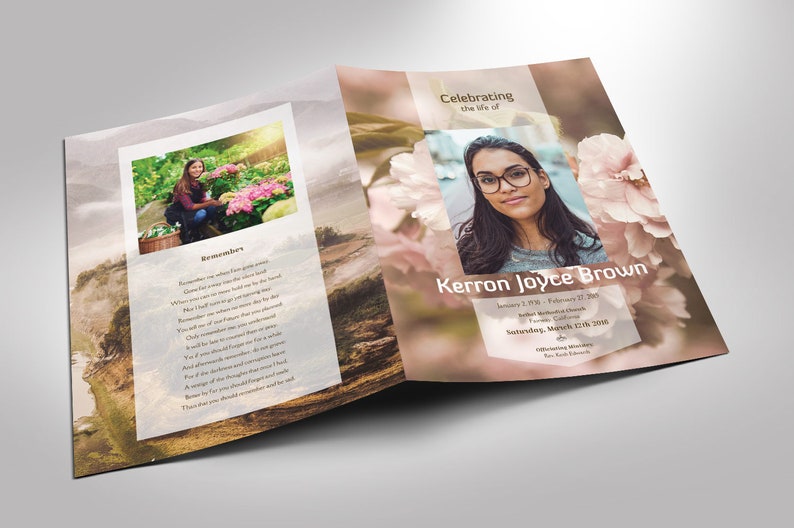 Adventure Tabloid Funeral Program Template Word Template, Publisher V2, Celebration of Life 4 Pages 11x17 in image 2
