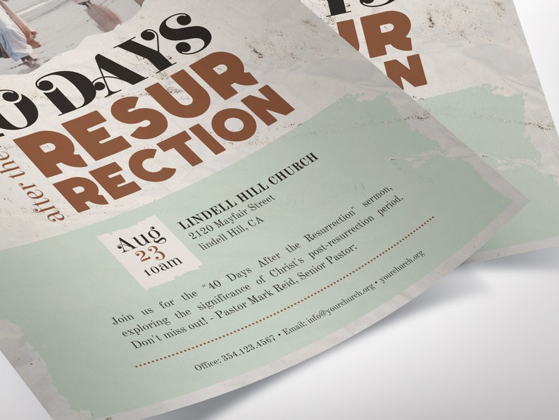 Resurrection Easter Flyer Template, Canva Template Beige and Brown, Easter Concert Flyer, Church Invitation 3 Sizes image 9