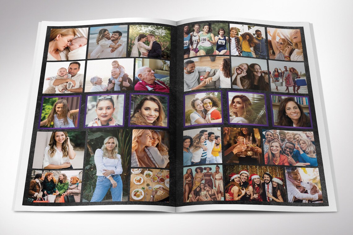 Purple Rock Funeral Program Template for Canva 8 Pages - Etsy