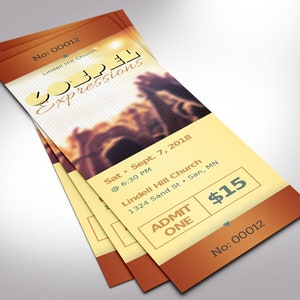 Experience the uplifting spirit of gospel music with our Gospel Concert Ticket Template for Word and Publisher! Sized at 2x6 inches, this beautifully designed ticket template features a radiant yellow and copper background.