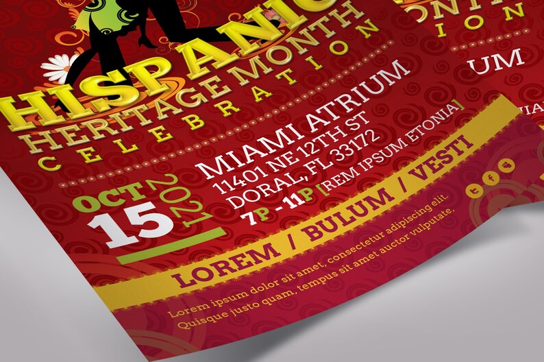 Hispanic Heritage Month Flyer Template Word Template, Publisher Cinco de Mayo, Mardi Gras, Party Flyer Size 4x6 in image 7