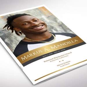 Kings Funeral Program Template Word Template, Publisher Celebration of Life 4 Pages Bifold to 5.5x8.5 inches image 3