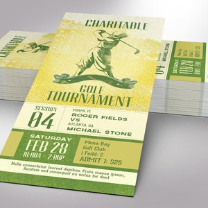 Charitable Golf Tournament Ticket Template Word Template, Publisher Sports Ticket, Golf Competition Size 26 画像 4