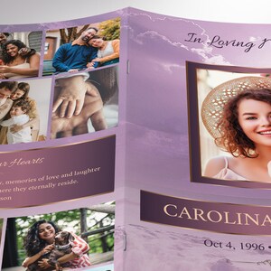 Purple Forever Programme de funérailles, modèle 2, modèle sur toile, célébration d'une vie, programme de nécrologie 8 pages 5,5 x 8,5 pouces image 9