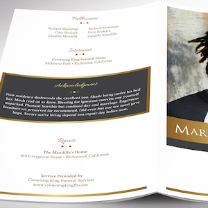 Kings Funeral Program Template Word Template, Publisher Celebration of Life 4 Pages Bifold to 5.5x8.5 inches image 6