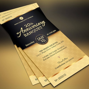 Black Gold Church Anniversary Banquet Ticket Template Word Template, Publisher Church Anniversary 36 in image 5