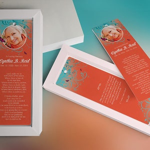 Butterfly Funeral Bookmark Template Word Template, Publisher Memorial Favor, Celebration of Life 2.75x8 inches image 7
