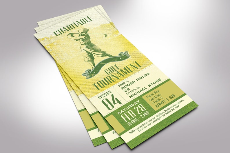 Charitable Golf Tournament Ticket Template Word Template, Publisher Sports Ticket, Golf Competition Size 26 image 10