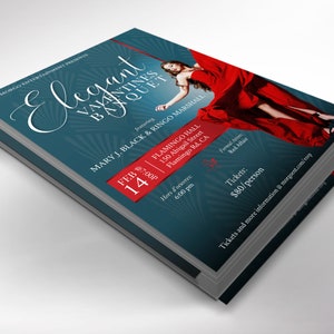 Red and Teal Valentines Day Banquet Flyer Template, Canva Template, Elegant Fundraiser Banquet, Party Invite Flyer image 6