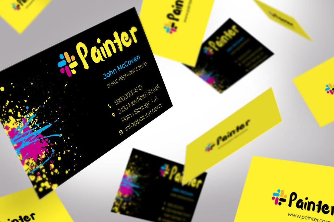 Printer Business Card Template for Canva Print Shops Etsy