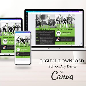 Youth Conference Program Template: Green & Black 8-Page Church Brochure (Canva, 5.5x8.5 in, Digital Download) image 7